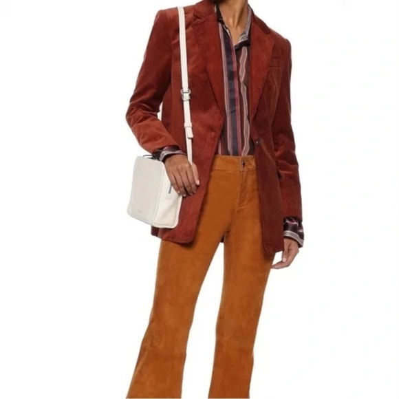 A. L. C. Vernay Corduroy Blazer In Deep Rust Size US 10 Rare Find - Picture 4 of 13
